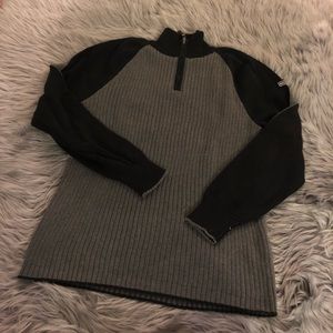 Vintage nautica jeans grey and black rubbed jacket